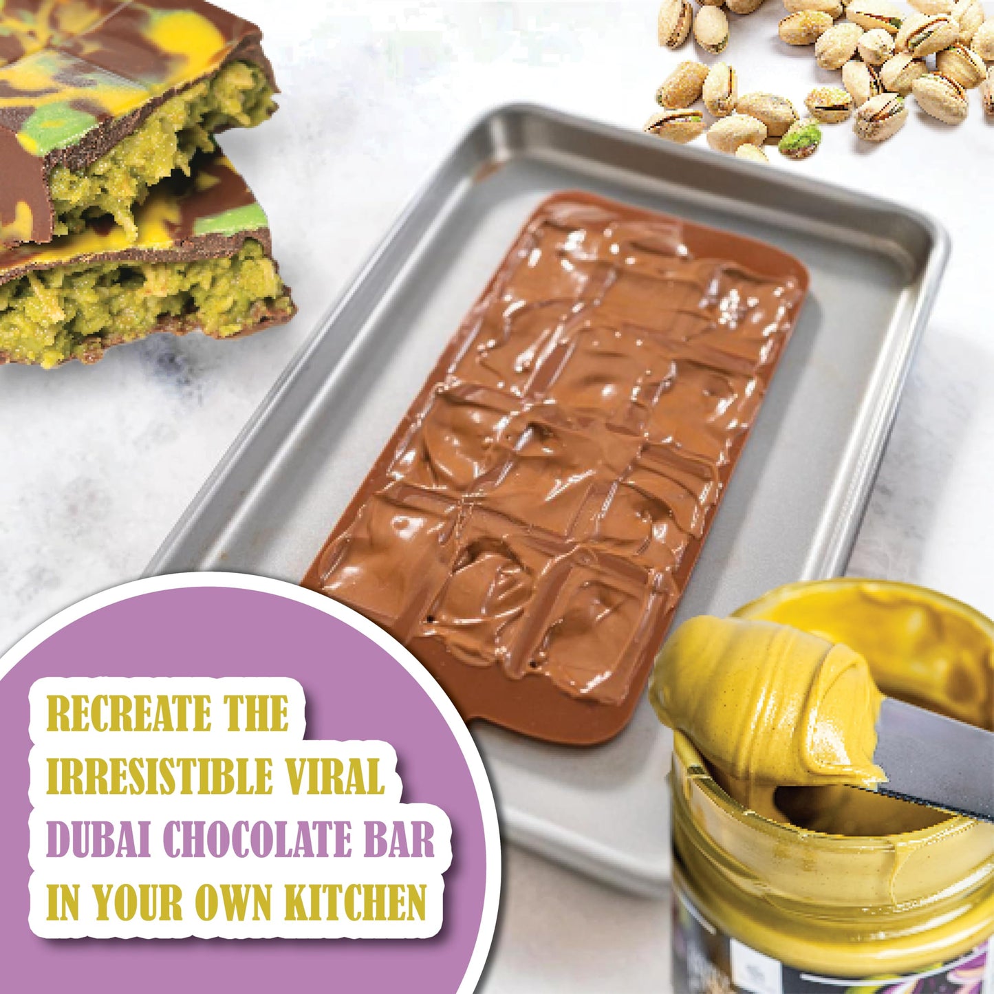 Gourmanity Dairy Pistachio Cream Spread, Perfect For Dubai Pistachio Chocolate Bar, Luxury Cream For Sweet And Savory Dishes, Id