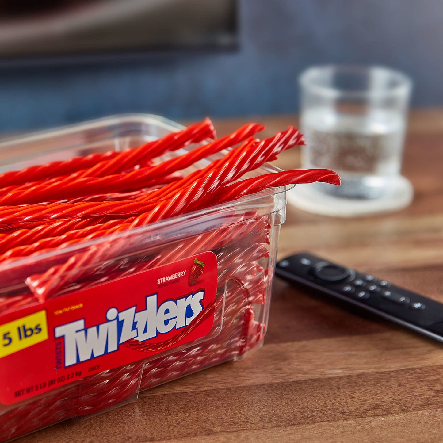 TWIZZLERS Twists Strawberry Flavored Licorice Style, Chewy Candy Tub, 5 lb