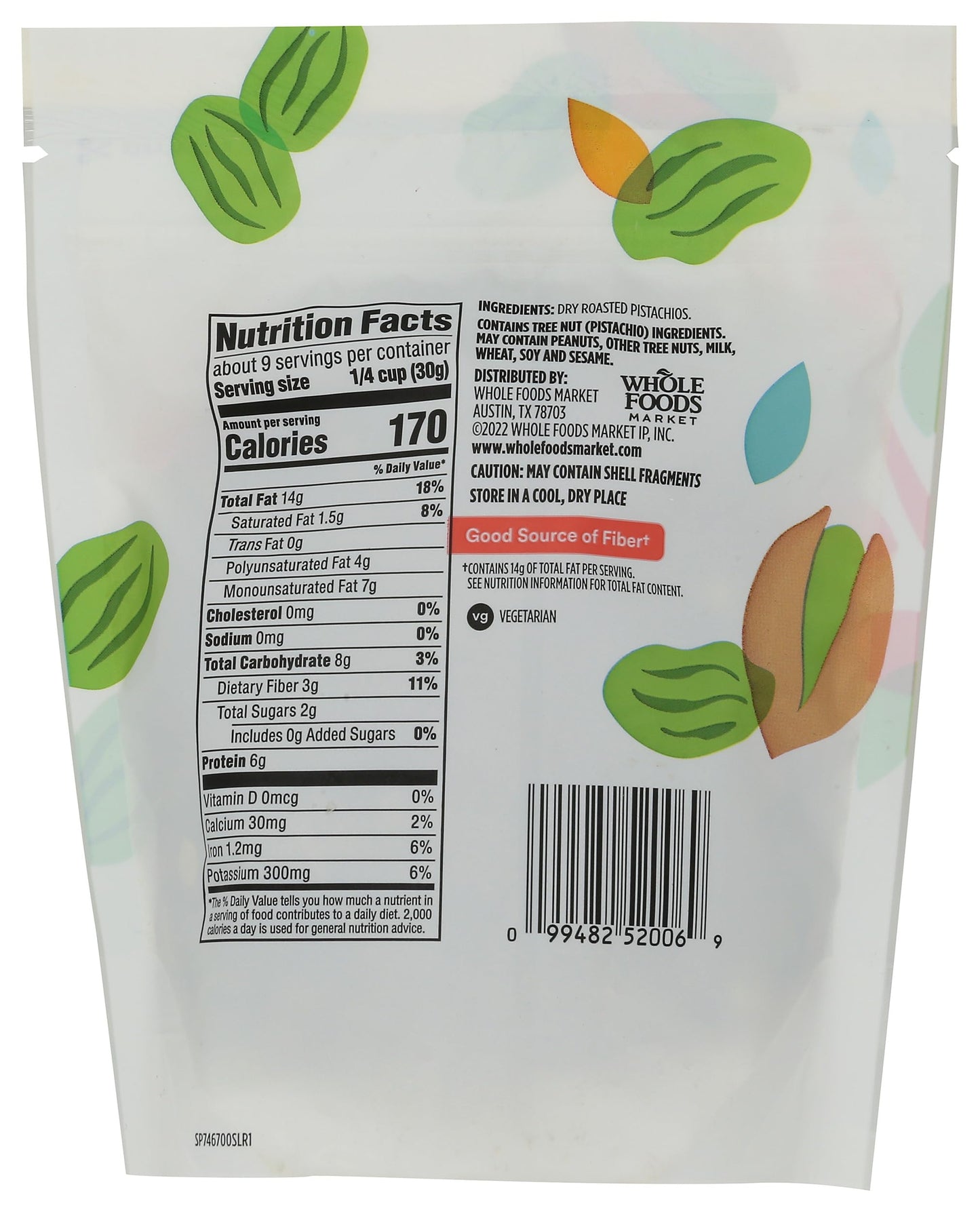 365 By Whole Foods Market, Pistachio Kernels, Dry Roasted Unsalted, 10 Ounce