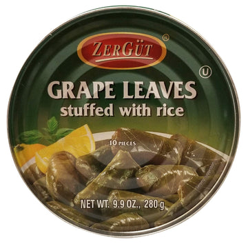 Zergut | Grape Leaves Stuffed with Rice | Vegetarian | Ready to Serve | No Artificial Colors, Additives, or Preservatives | 9.9 