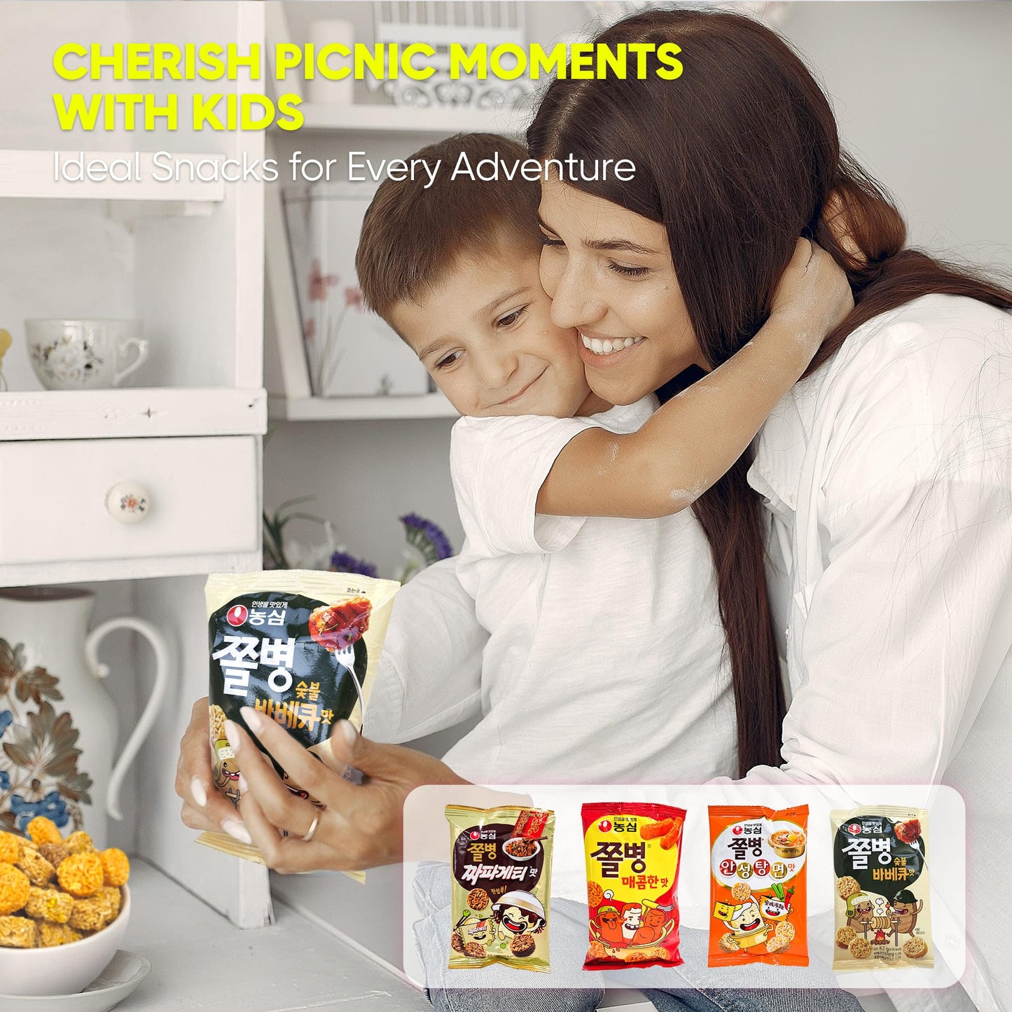 Joayo Jjol Byeong Snack 4 Packs - Crushing Ramen Noodle Snack For School, Office, Kids, Adults/Hot(82G), Chapagetti(77G), Anseon