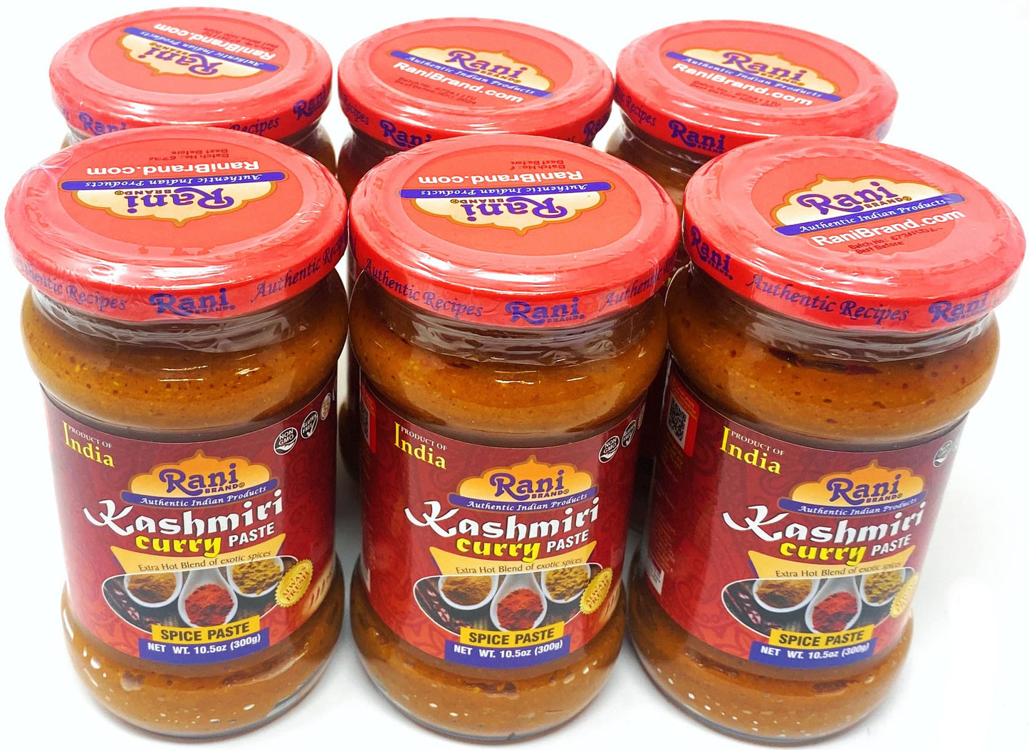 Rani Kashmiri Masala Curry Paste 10.5Oz (300G) Glass Jar, Pack Of 5+1 Free ~ All Natural | Non-Gmo | Vegan | Gluten Free | India