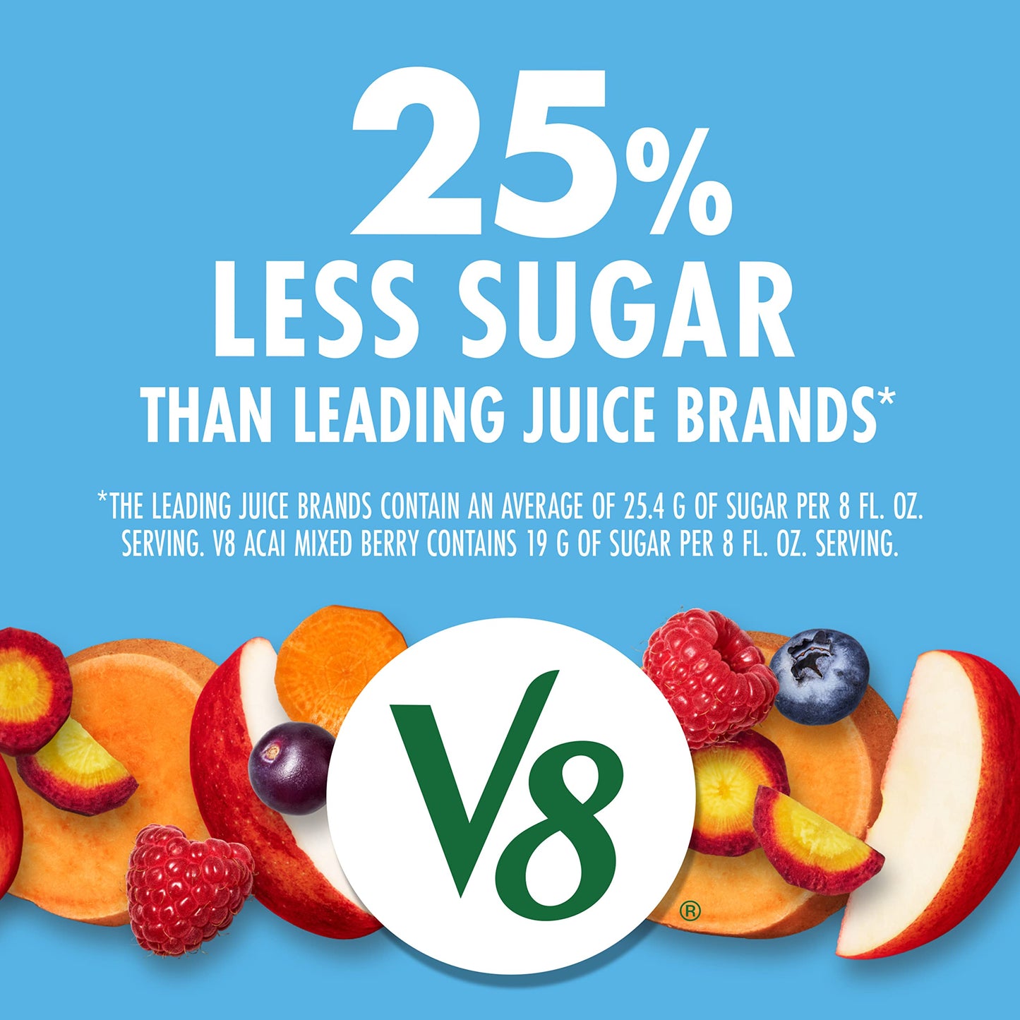 V8 Acai Mixed Berry 100% Fruit And Vegetable Juice, 46 Fl Oz Bottle