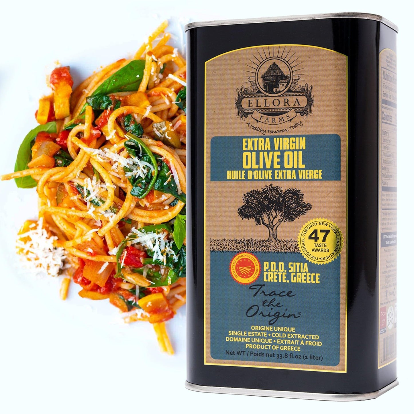 Ellora Farms, Greek Extra Virgin Olive Oil, Certified PDO SITIA, Single Estate, Single Origin, Single Variety, Cold Press & Trac