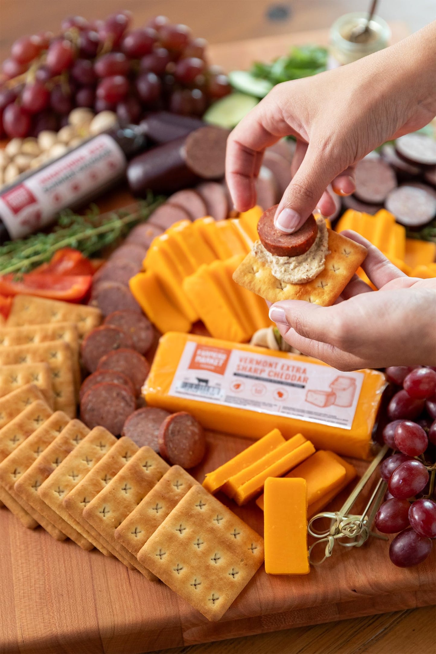 Farmers Market Gift Basket, Gluten Free, Keto, Paleo, Low Sodium, Zero Sugar, Christmas Charcuterie Board, Holiday Meat And Cheese Gift Baskets, Heritage Collection