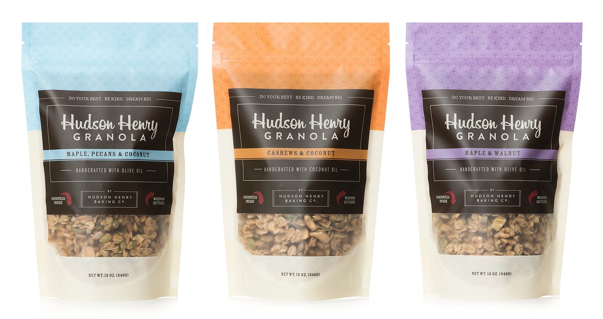 Hudson Henry Granola. Trio (Pecan, Cashew, And Walnut Granolas) - 12 Oz. Package, Pack Of 3 | Non-Gmo Project Verified