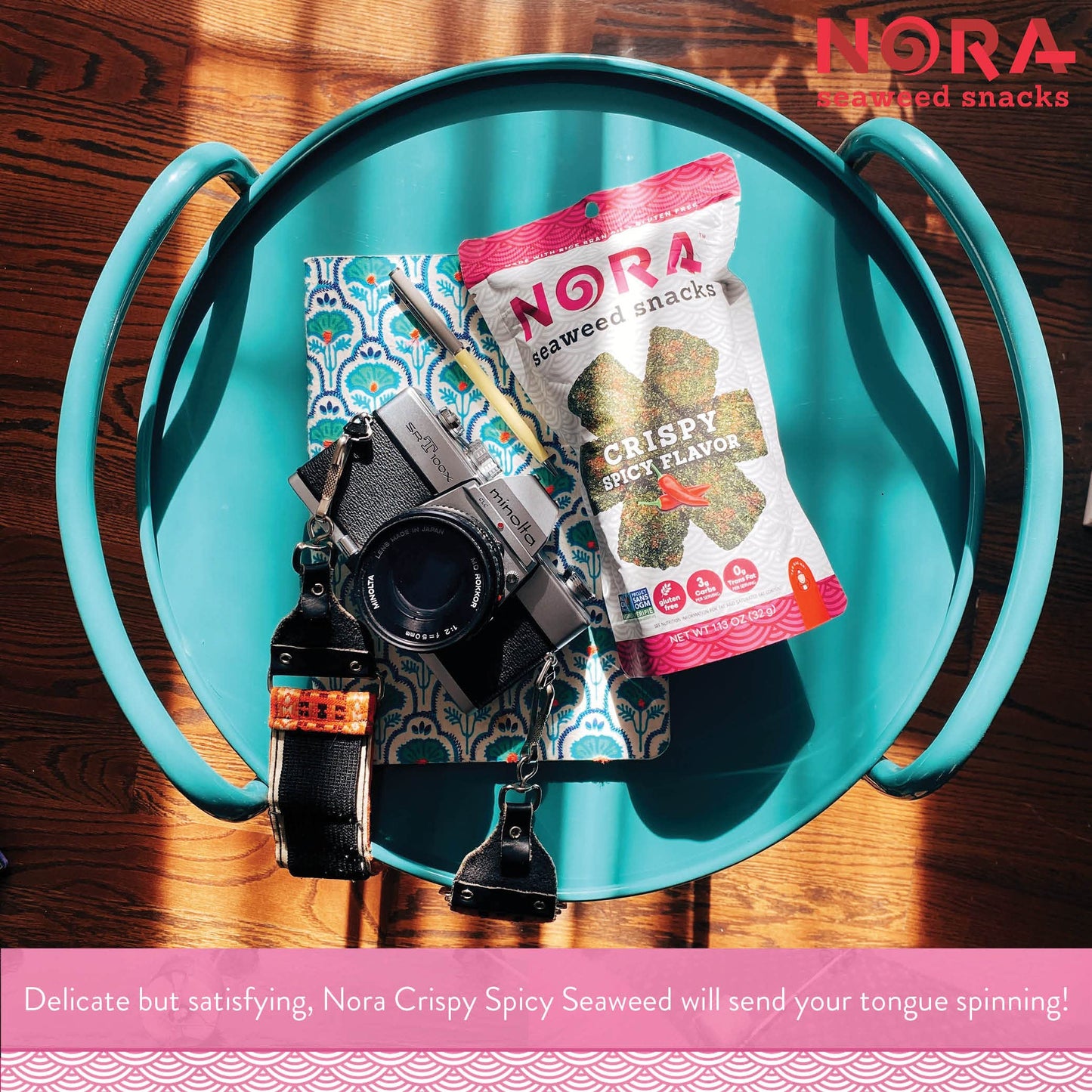 Crispy Spicy Seaweed Snacks By Nora | Low-Carb Asian Snack | Vegan, Gluten Free, Non Gmo Verified | 6-Pack