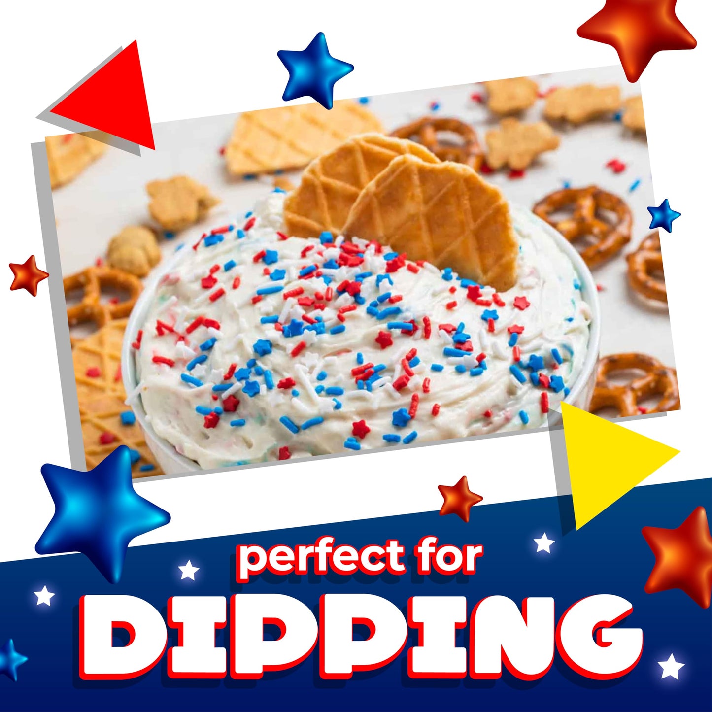 Red White and Blue Sprinkles | 1 Pound Bag | Patriotic Stars and Stripes Sprinkles for 4th of July Desserts, Cupcakes, Cookies,