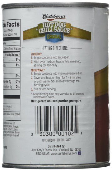 Castleberry'S Original Hot Dog Chili Sauce (10 Oz Cans) 3 Pack