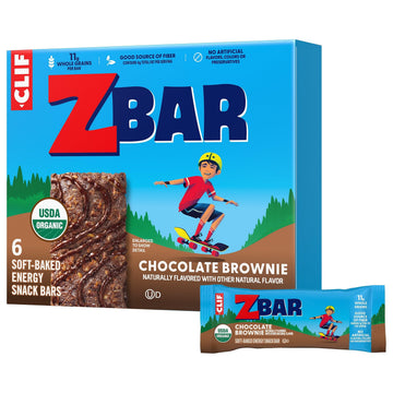 Zbar - Chocolate Brownie - Soft Baked Snack Bars - Non-GMO - 10g Whole Grains - USDA Organic Granola Bars (6 Pack)