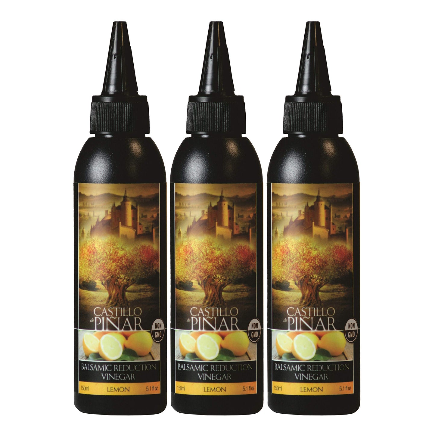 Castillo de Pinar 3-Pack Lemon Balsamic Reduced Vinegar, 150ml Non GMO