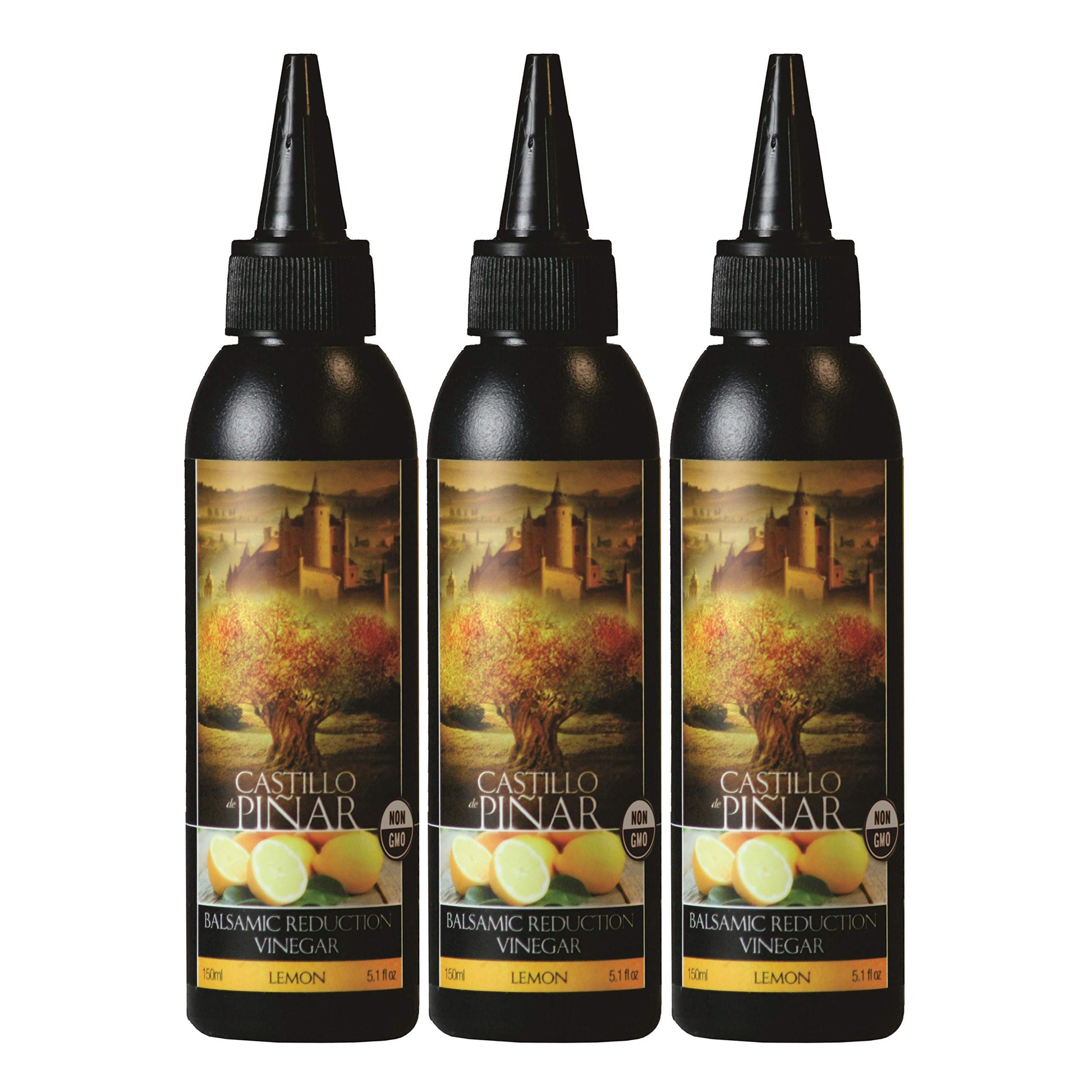 Castillo de Pinar 3-Pack Lemon Balsamic Reduced Vinegar, 150ml Non GMO