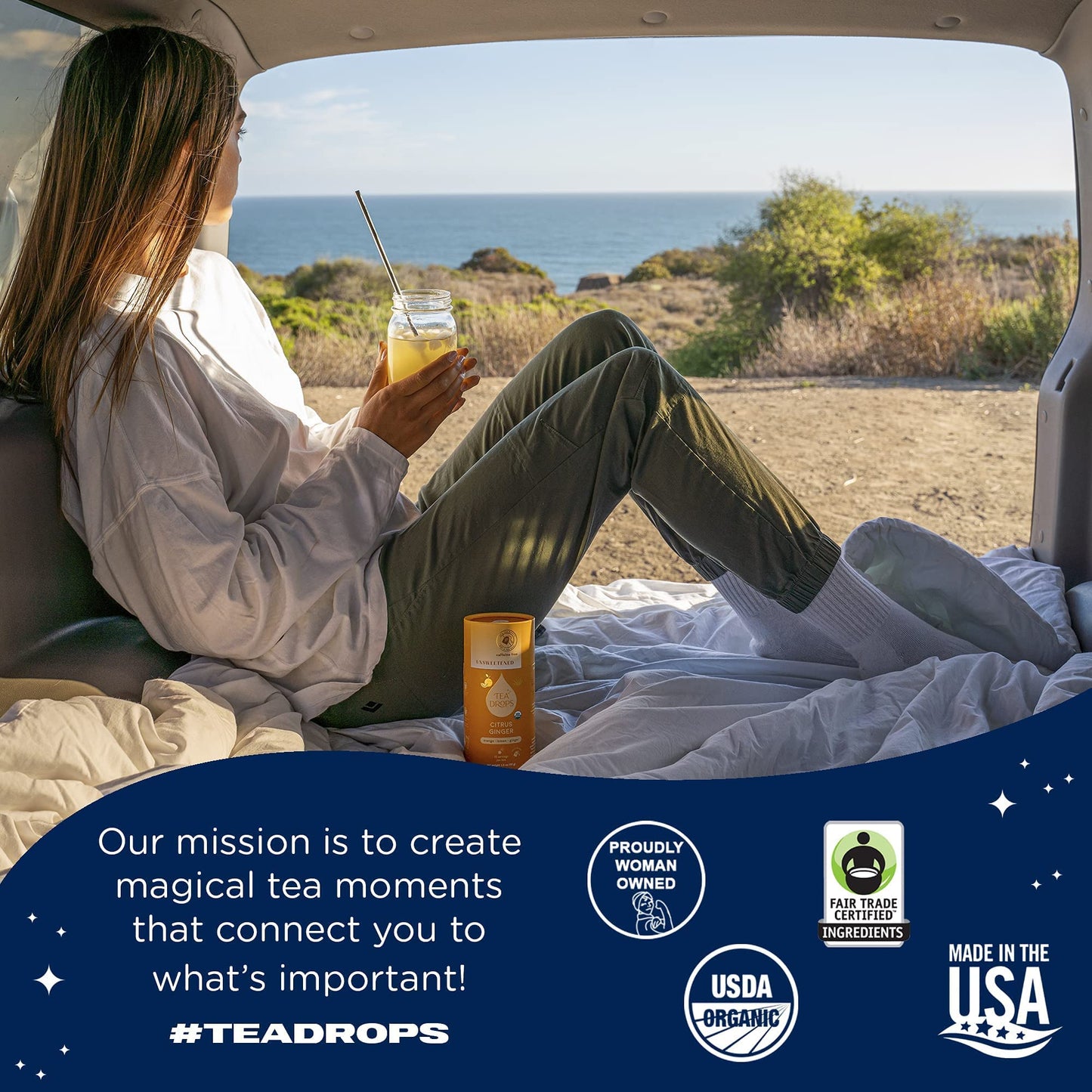 Tea Drops Holiday Sampler Box 25 Count | Organic Dissolvable Loose Leaf Tea | Iced or Hot | Microplastic-Free | Naturally Sweetened Organic Chai  Rose Earl Grey  Citrus Ginger  Peppermint  Matcha | 25 Servings - 5 Per Flavor