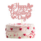 Gyufise 1Pc Happy Galentine'S Day Cake Topper Glitter Sweet Love Valentines Day Cake Topper Decorations For Valentine'S Day Them