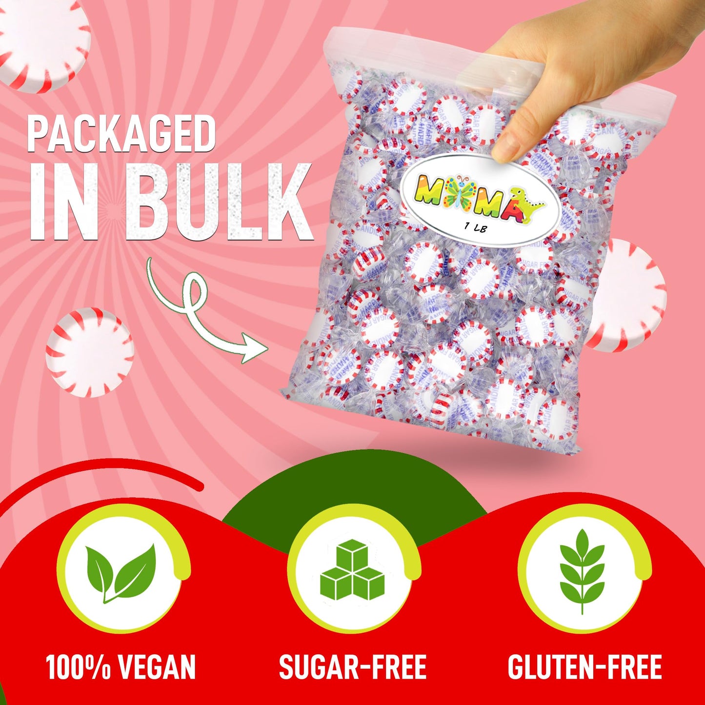 Starlight Sugar Free Peppermint Candy - 1 Lb Individually Wrapped Refreshing Peppermints In Bulk - Hard Mima'S Memorial Day Mega