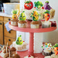 48Pcs Edible Fruit Birthday Cupcake Toppers Wafer Paper Dancing Fruit Birthday Decorations For Baby Shower Wedding Party Decorat