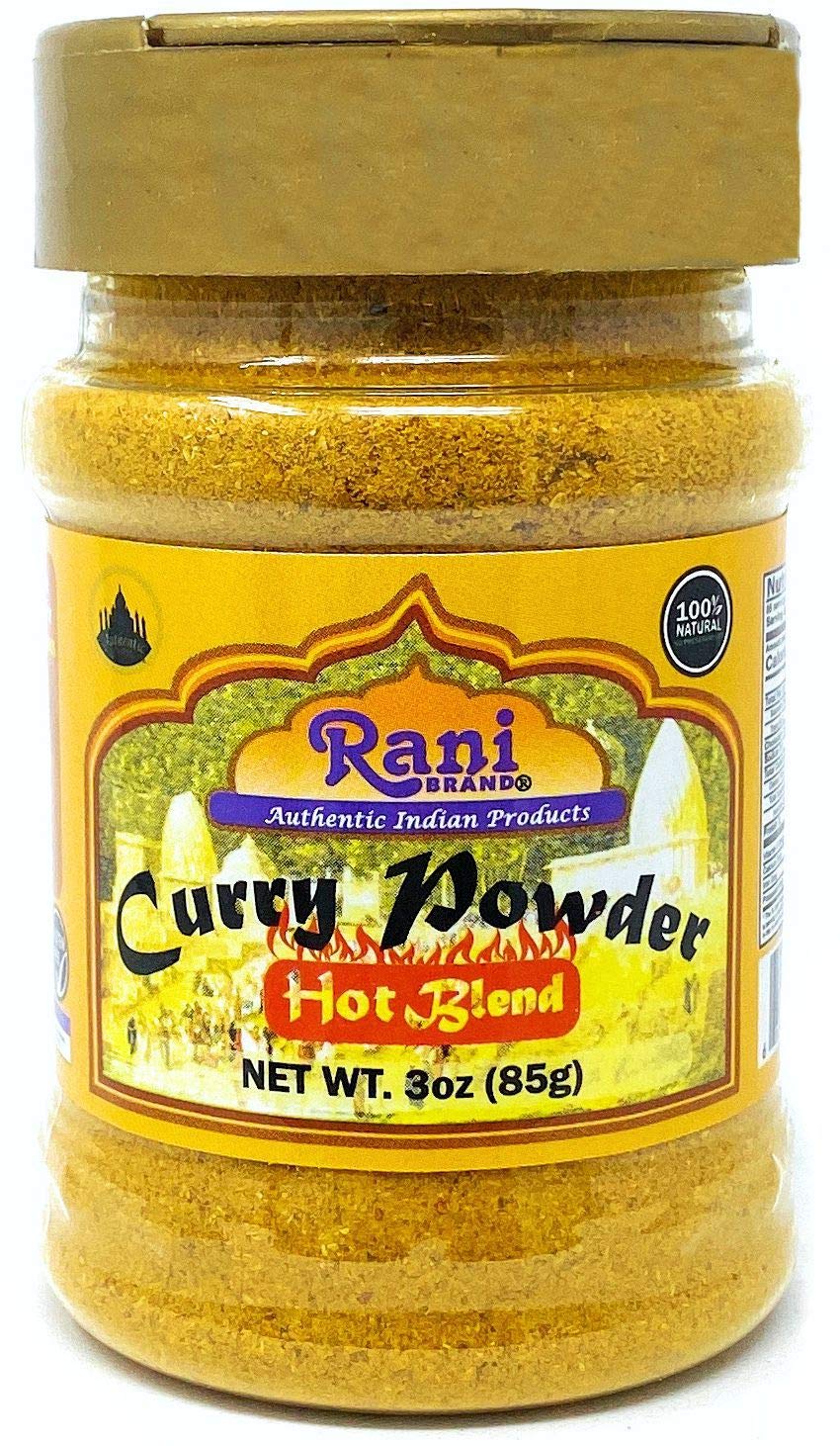 Rani Curry Powder Hot (11-Spice Authentic Indian Blend) 3Oz (85G) Pet Jar  All Natural  Salt-Free  Vegan  No Colors  Gluten Frie