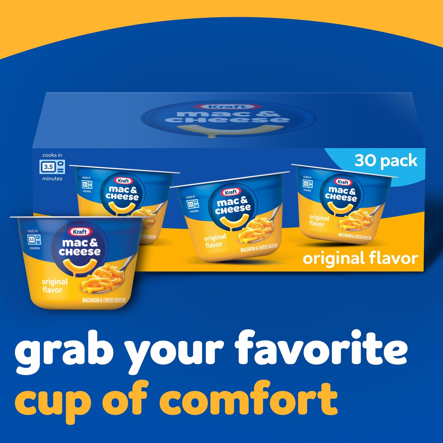 Kraft Original Flavor Mac & Cheese, 30 ct Box, 2.05 oz Cups