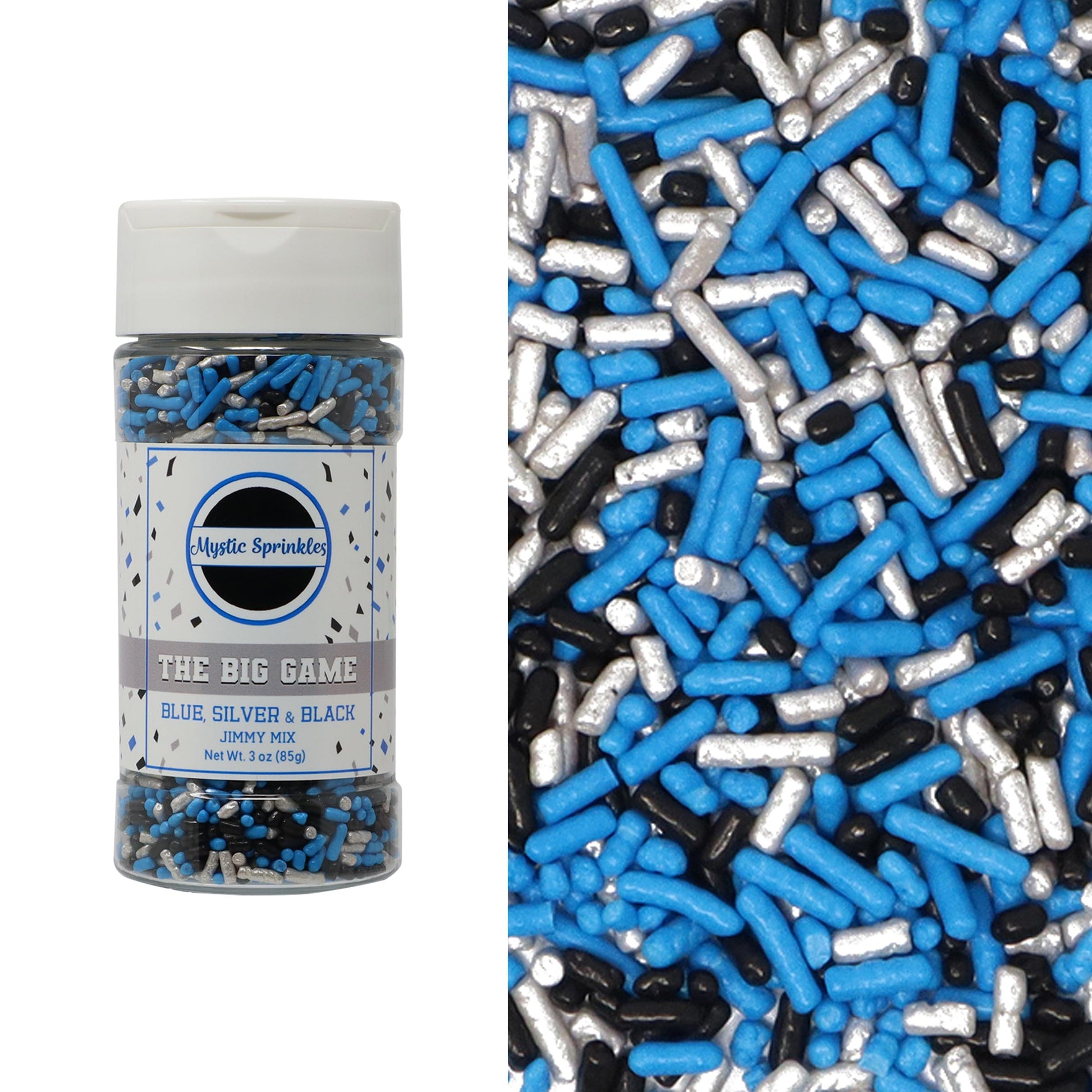 Mystic Sprinkles The Big Game Jimmy Mix 3oz Bottle (Blue, Silver & Black)