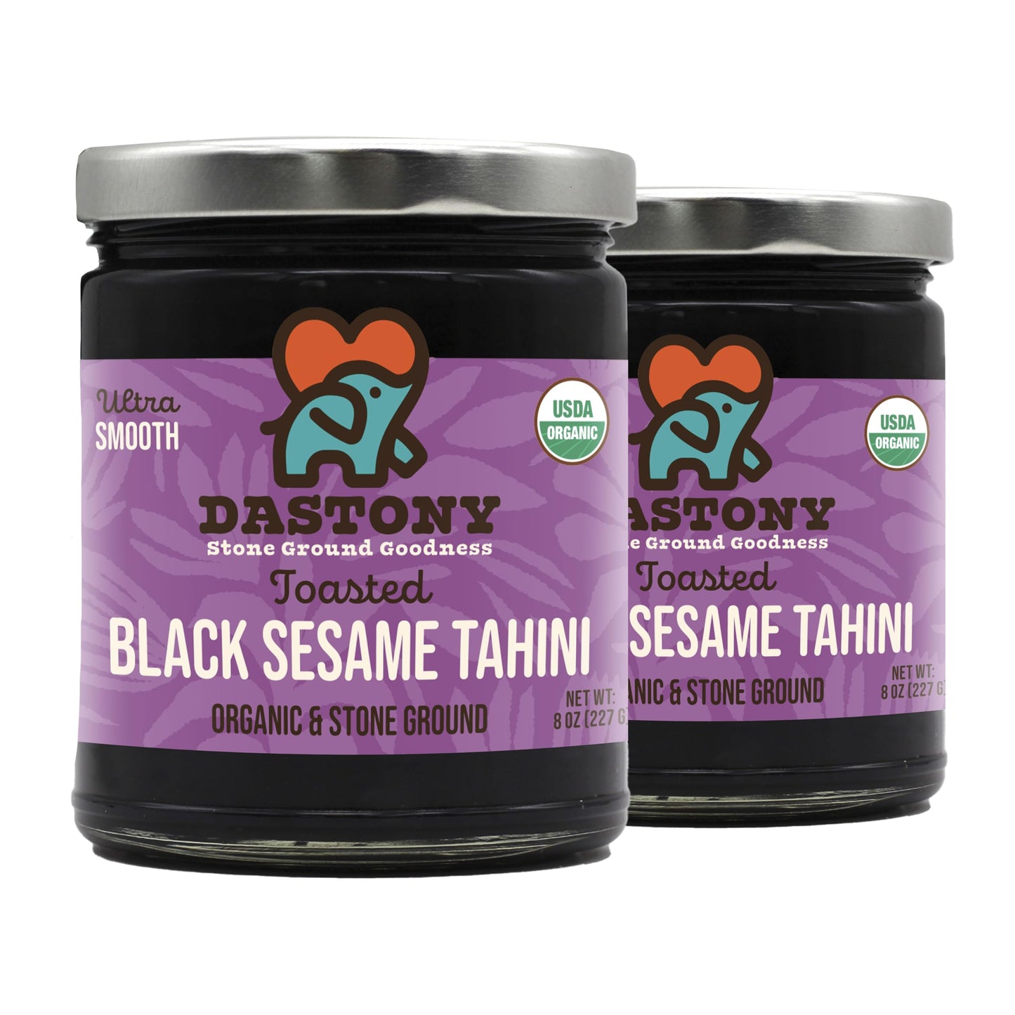Dastony Organic Raw Black Sesame Butter, Vegan, Non-GMO, Gluten-Free, 8 oz, Pack of 2