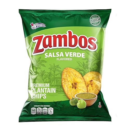 Zambos Plantain Chips Salsa Verde Crunchy Premium Plantain Chips 5.29 Oz (Pack Of 1)