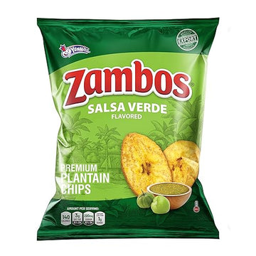 Zambos Plantain Chips Salsa Verde Crunchy Premium Plantain Chips 5.29 Oz (Pack Of 1)