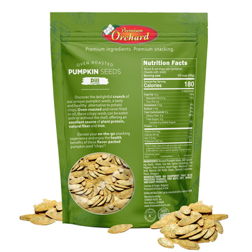 Premium Orchard Flavored Pumpkin Seeds Oven Roasted | Dill Flavor | High Protein Snacks For Kids And Adults | Vegan Snack | Non