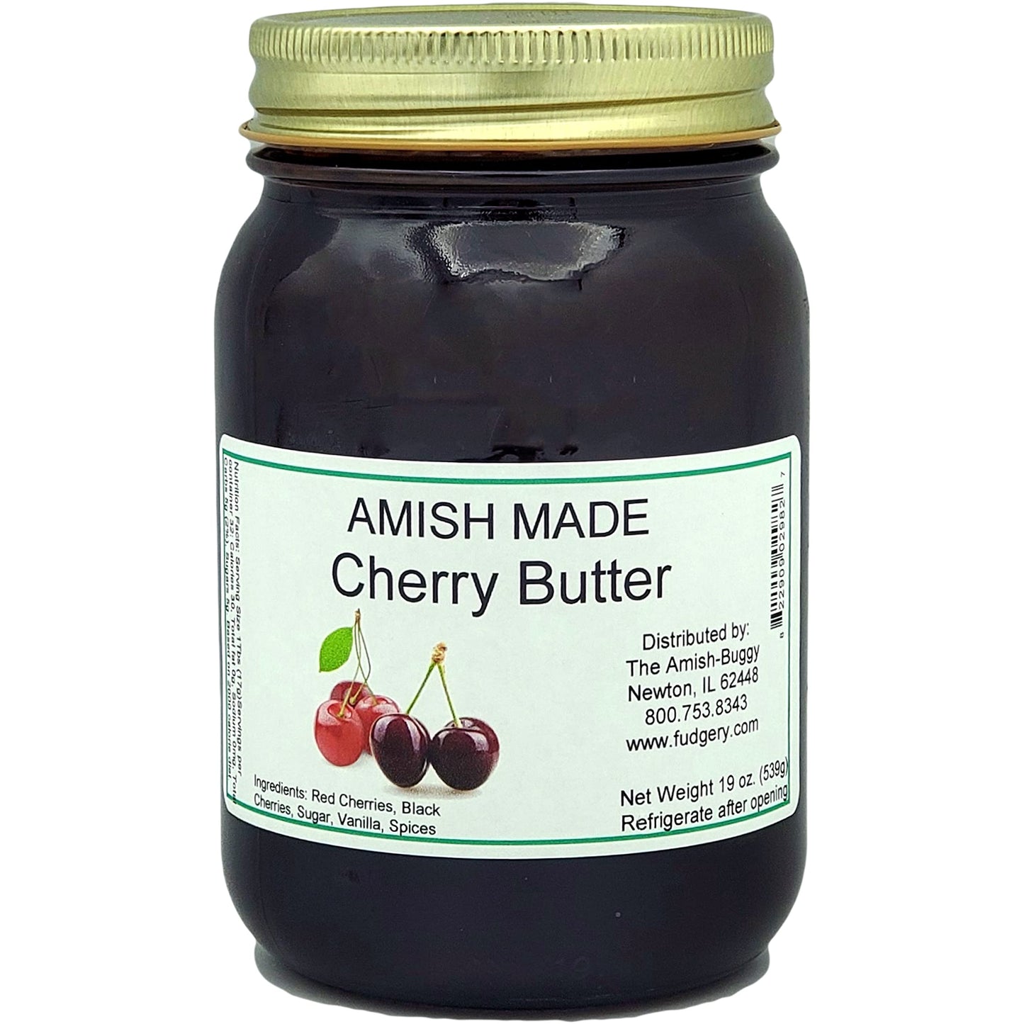 Amish Jam - Two 18 Oz Jars (Cherry Butter)