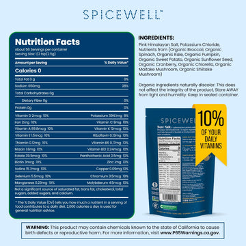 Spicewell Himalayan Pink Salt with 21 Vitamins & Minerals, 30% Lower Sodium, 5oz Pouch