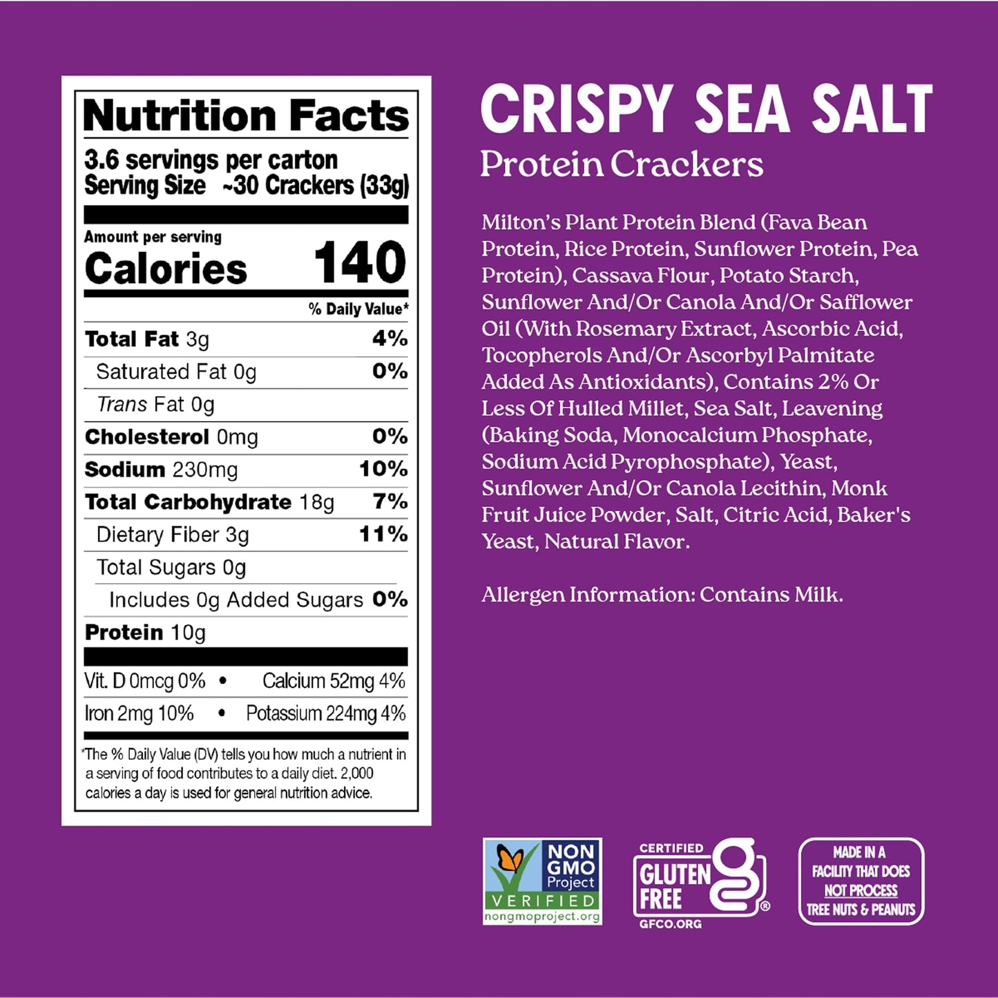 Miltons Protein Crackers Variety Bundle (Red Chili, Zesty Ranch, Everything, Crispy Sea Salt) - 10g of Plant-Based Protein Per