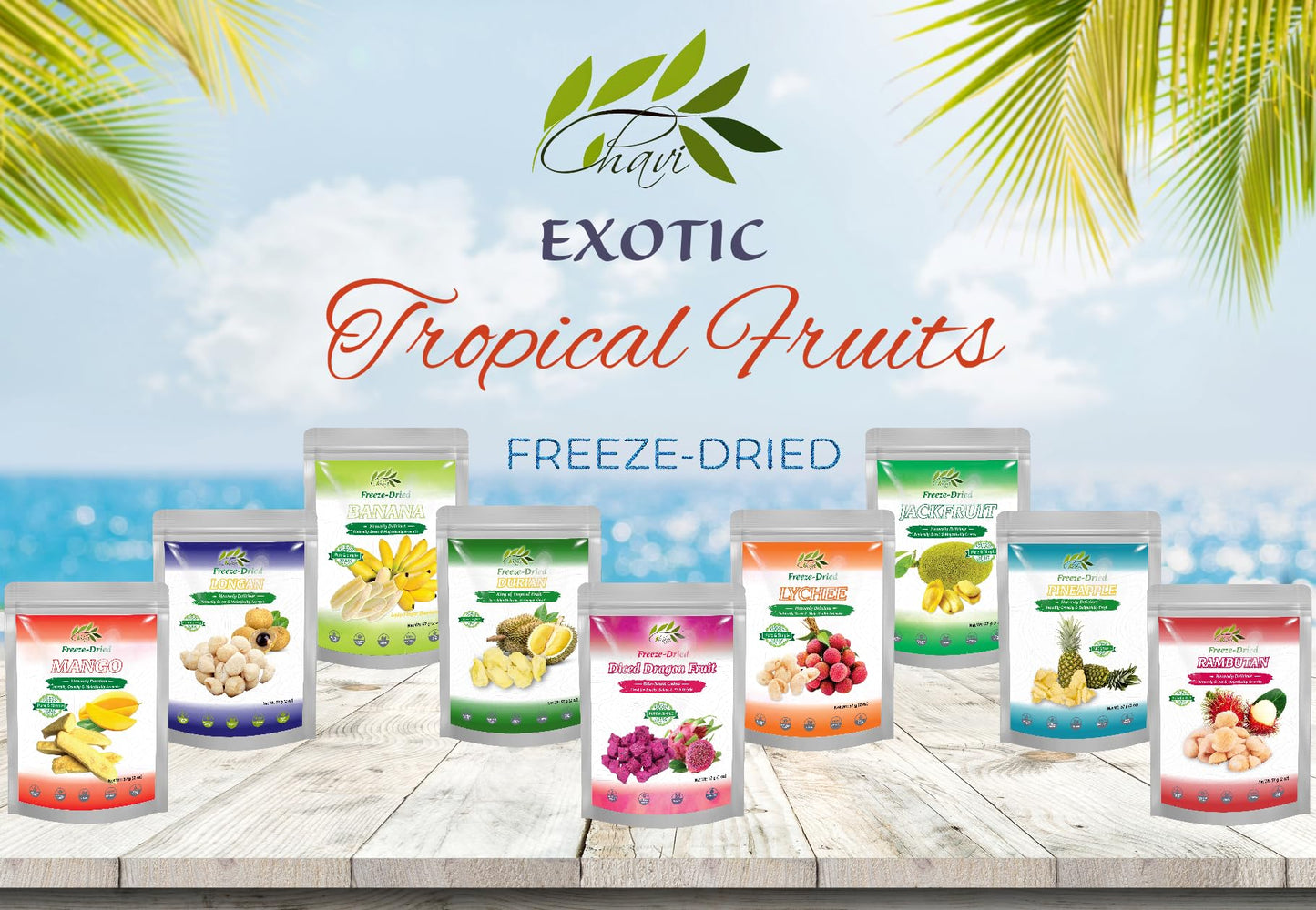 CHAVI Freeze-Dried Lychee - 2 Oz - Healthy 1 Ingredient Superfood Supersnacks - No Added Sugars or Preservatives - Non-GMO, Vega