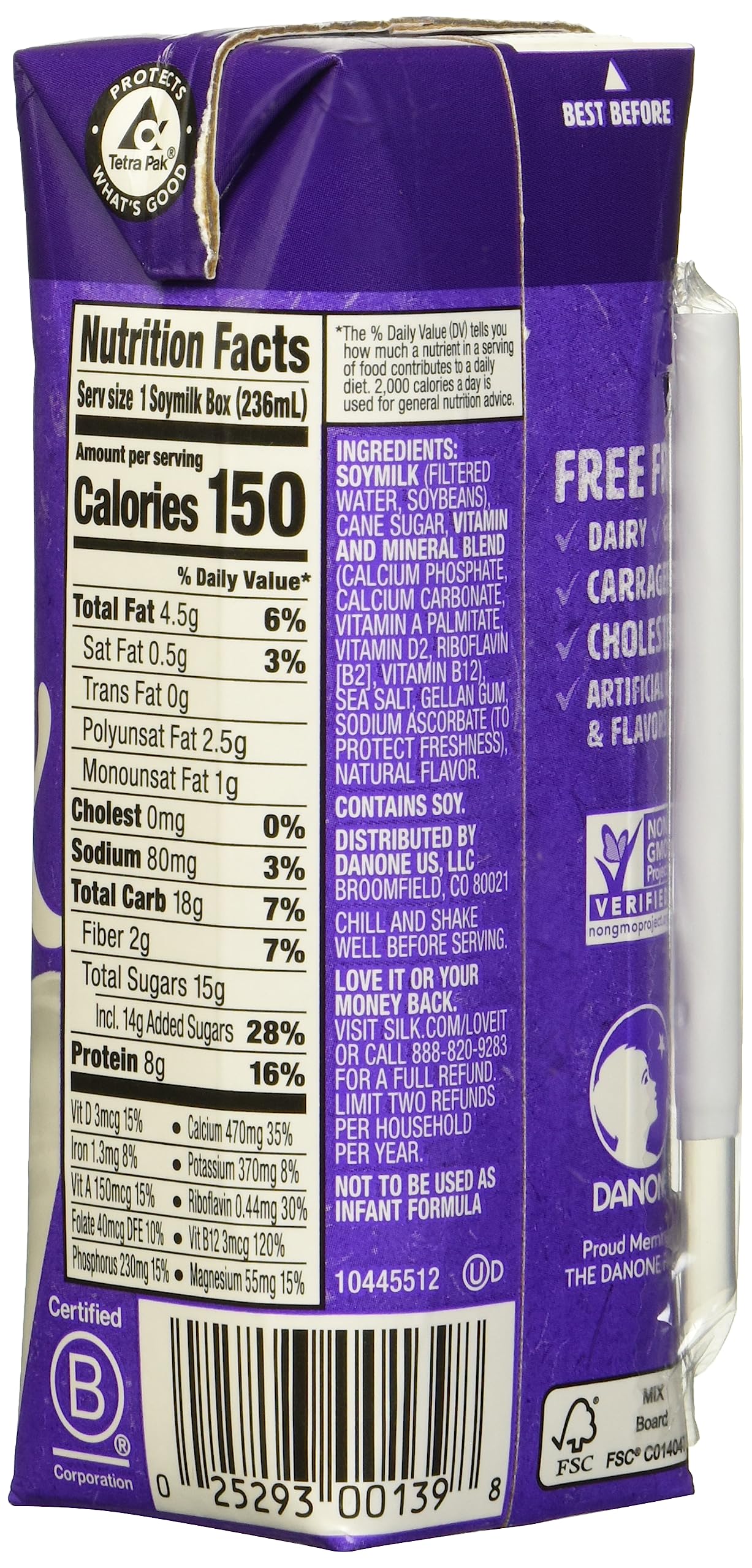 Silk Very Vanilla Soy Milk, 0.73 oz, Pack of 18, Dairy-Free, Non-GMO, Plant-Based Beverage