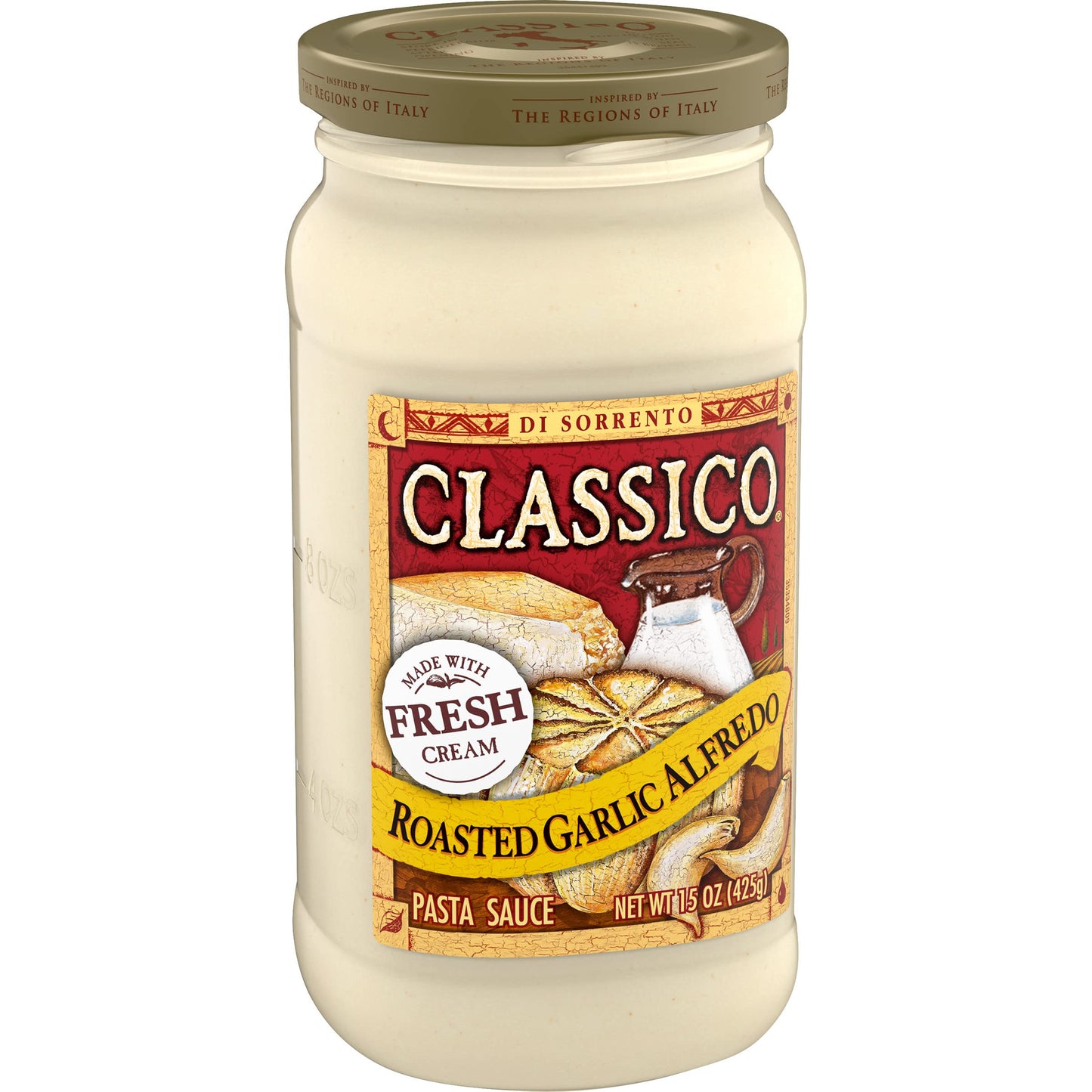Classico Roasted Garlic Alfredo Pasta Sauce, 15 oz Jar