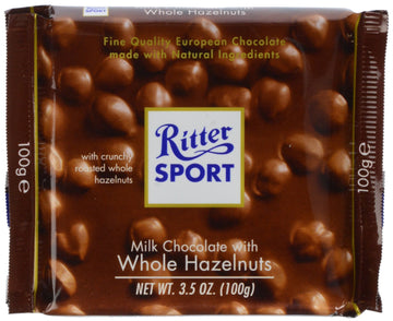 Ritter Sport, Milk Chocolate Hazelnut Square Bar, 3.5 Oz