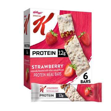 Special K Bar Protein Meal Bars, 12g Protein Snacks, Meal Replacement, Strawberry, 9.5oz Box (6 Count)
