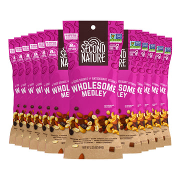 Second Nature Wholesome Medley Trail Mix - Low Sodium, Gluten-free, No Artificial Color, Preservative-free, No Artificial Flavor