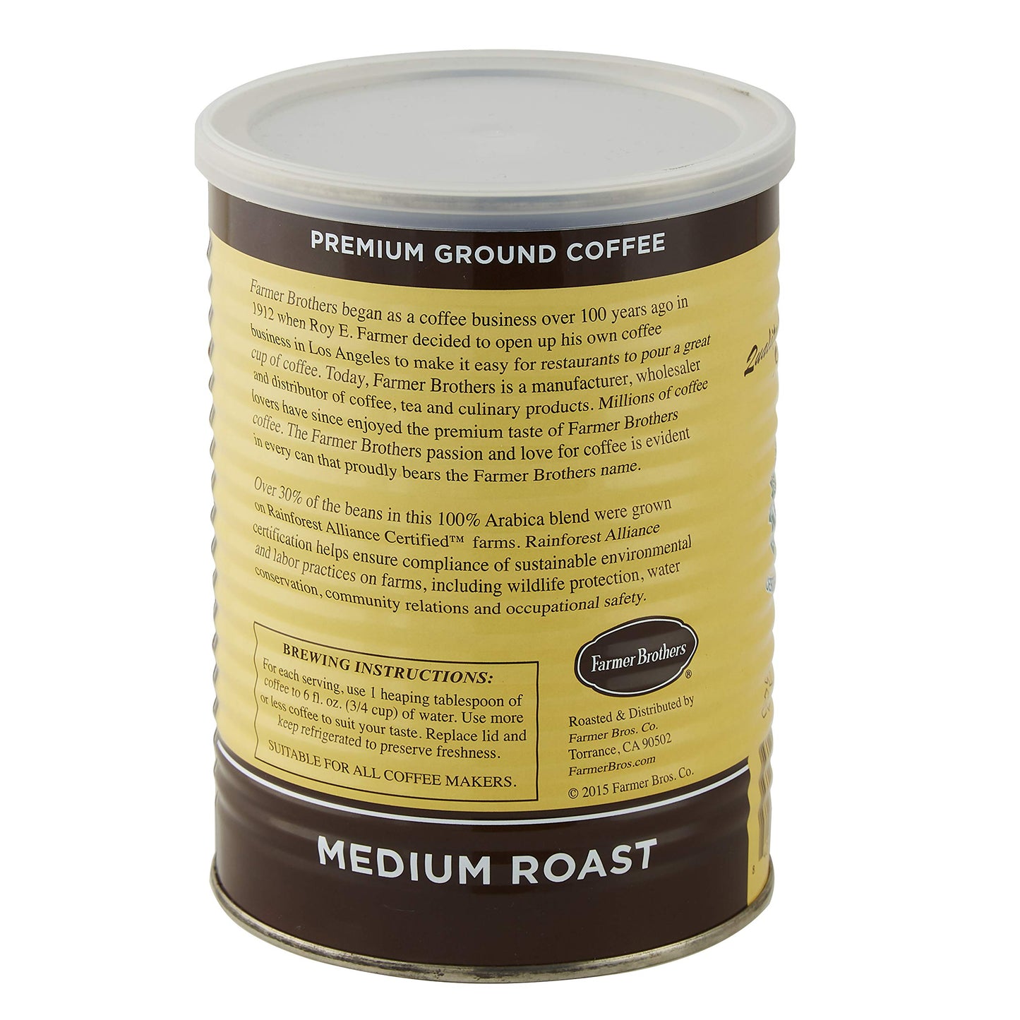 Farmer Brothers 100% Arabica Medium Roast Ground Coffee - Rainforest Alliance Certified