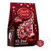 Lindt LINDOR Strawberry Dark Chocolate Truffles, 15.2 oz Bag, Dark Brown & Light Pink/White, Smooth Melting Center