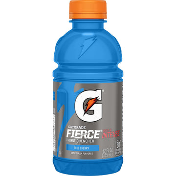 Gatorade Fierce Thirst Quencher, Blue Cherry, 12 Ounce Bottles (Pack of 24)