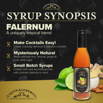 Liquid Alchemist Falernum Syrup - Non-GMO, Gluten Free, Vegan Cocktail Mixer - 12 Fl Oz