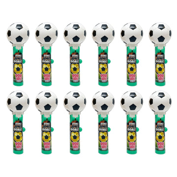 Pop Ups! Soccer Ball Lollipop Holder - 12 Lollipops with Cases - Individually Wrapped Candy Party Favors for Halloween - Soccer 