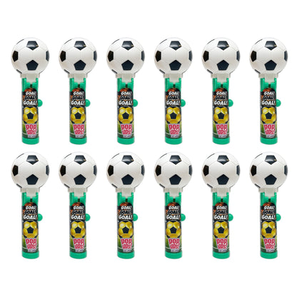 Pop Ups! Soccer Ball Lollipop Holder - 12 Lollipops with Cases - Individually Wrapped Candy Party Favors for Halloween - Soccer 