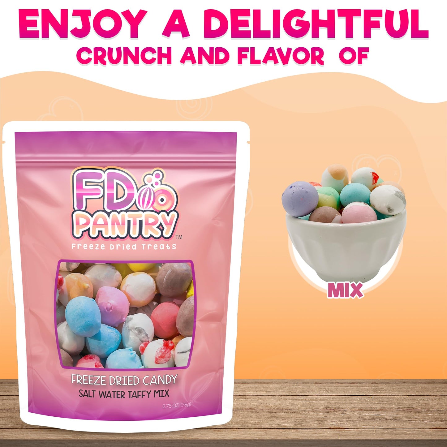 Freeze Dried Candy - Freeze Dried Salt Water Taffy Treats (Variety Mix 2.75 Oz)