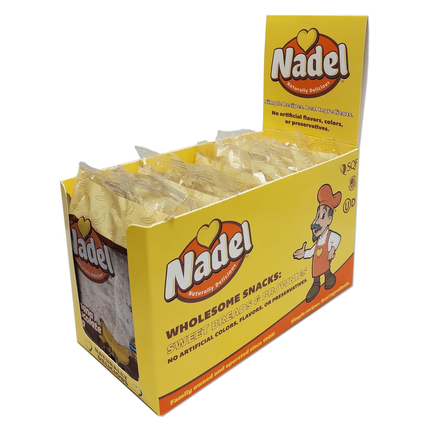 Nadel - NATURALLY DELICIOUS BANANA CHOCOLATE CHIP CAKE SLICES (4 Pack) Sweet Breads & Cakes, Back to School lunch snack, breakfa
