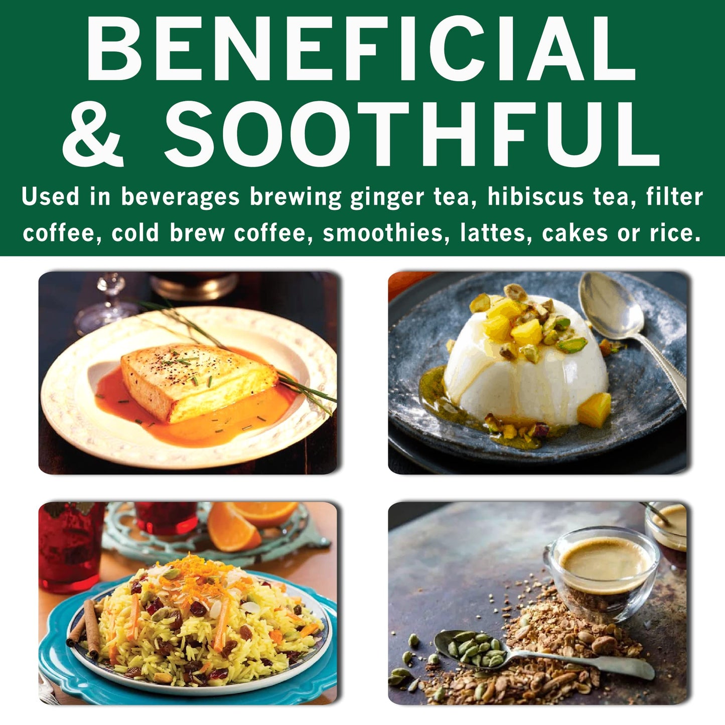 Spices Village Green Cardamom Pods Whole Spice, 3.5 oz, All Natural, Kosher, Gluten Free, Vegan, Non-GMO, Resealable Bulk Bag