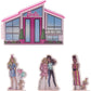 Decoset Barbie Dreamhouse Adventures Cake Topper, 4 Piece Cake Decoration With Barbie, Barbie Dreamhouse, And Friends, For Birth