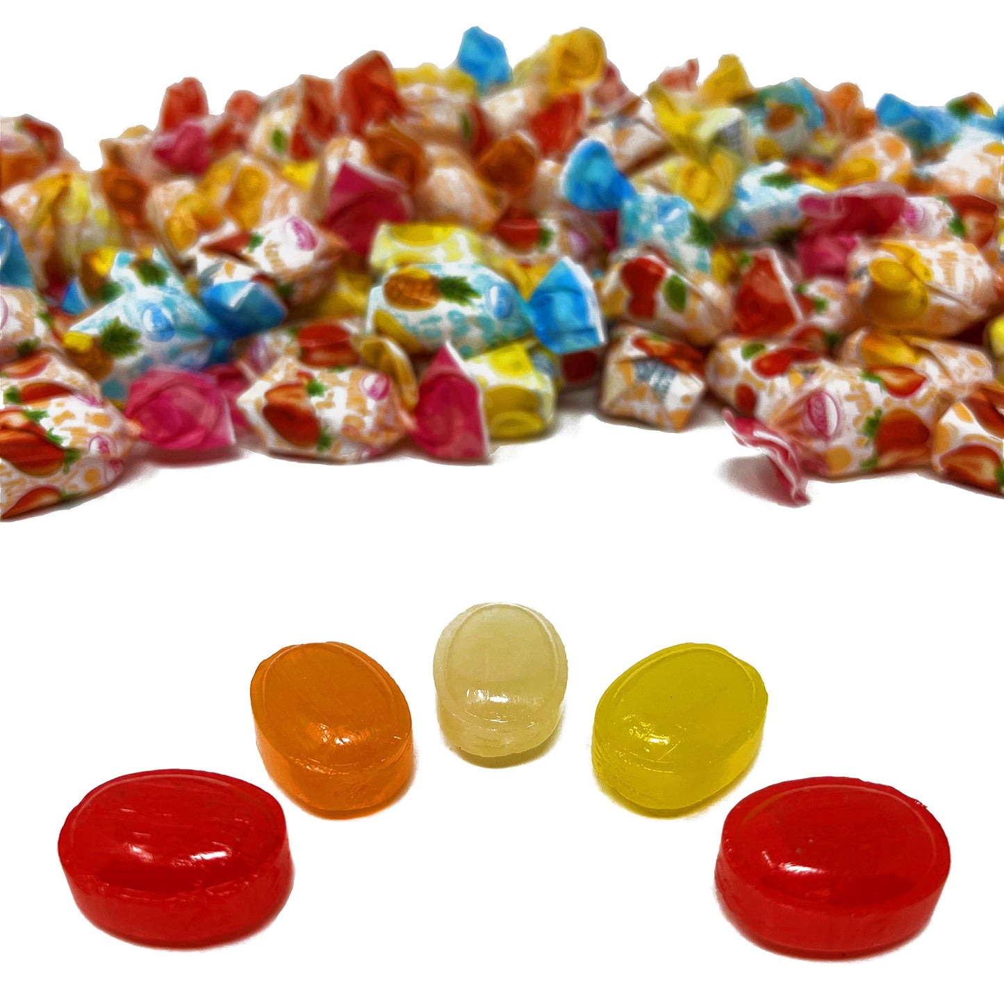 Assortit Halloween Fruit Filled Hard Candies - 3 lbs - Strawberry, Cherry, Pineapple, Orange, Lemon - Bulk Candy Assortment