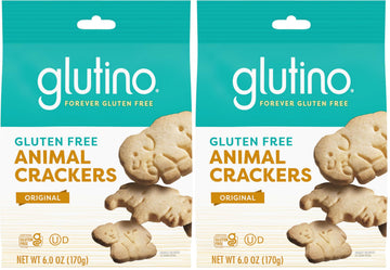 Glutino Gluten Free Animal Crackers, Crunchy and Sweet, Original Flavor, 6 oz (Pack of 2)