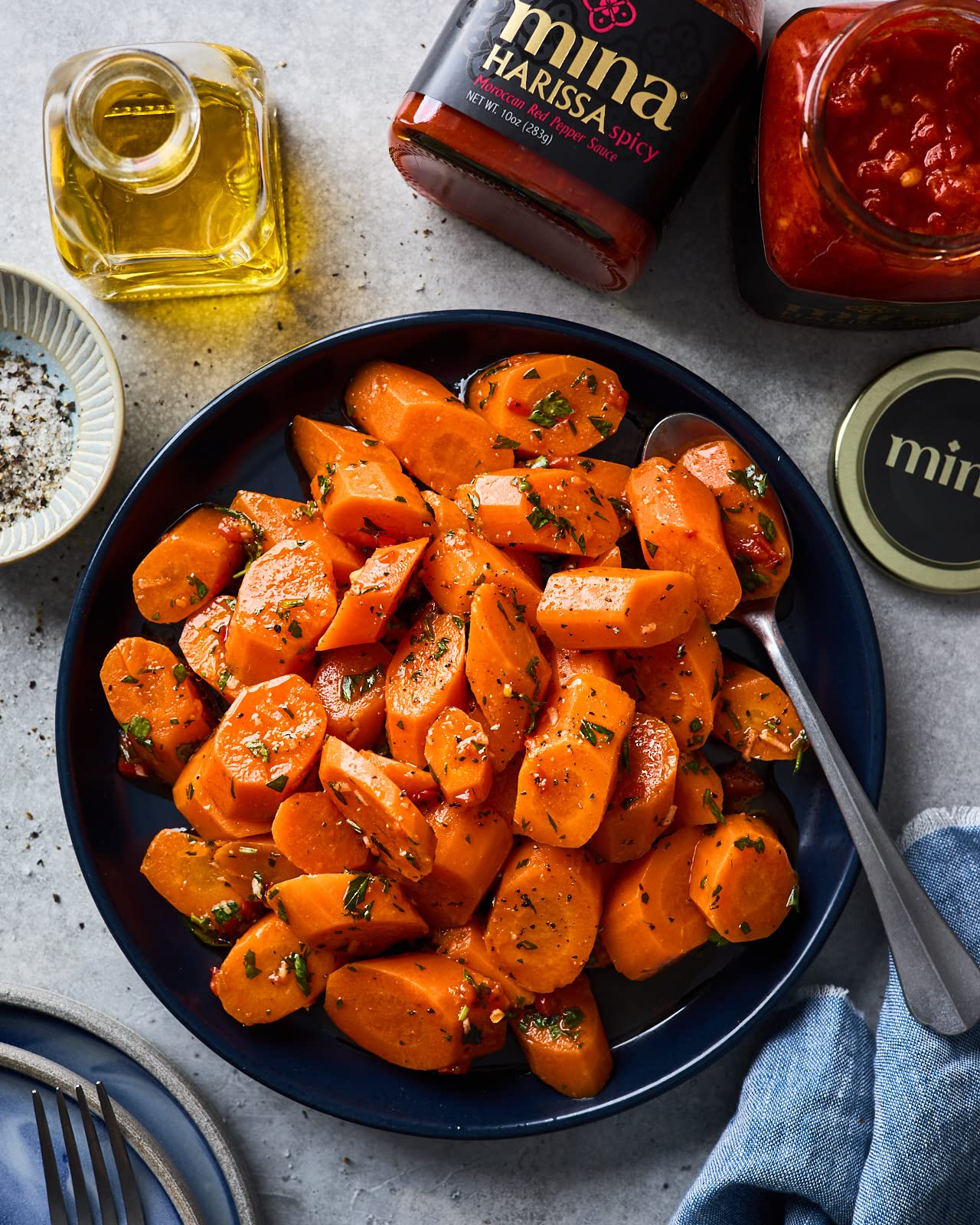 Mina Harissa Hot Sauce, Gourmet Moroccan Heat, Homestyle Spicy Red Chili Harissa Paste With Tangy Twist, 10 Oz (Pack Of 6) Harissa Sauce, Excite Your Senses With Mina Harissa Seasoning