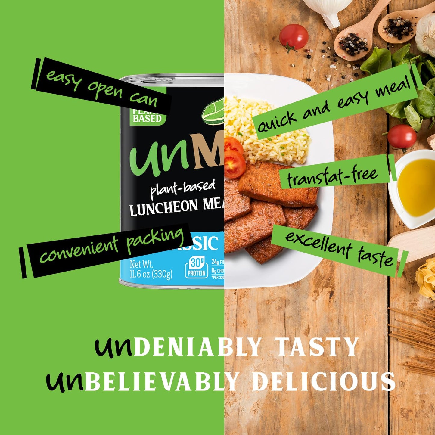 unMEAT Plant Based Meat - Vegan Luncheon Style Protein, 11.6 Oz (Pack of 1)